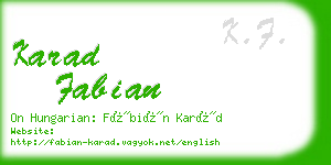 karad fabian business card
